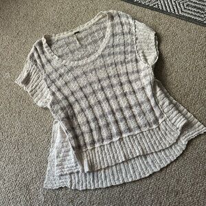 Free People ivory comb knit top